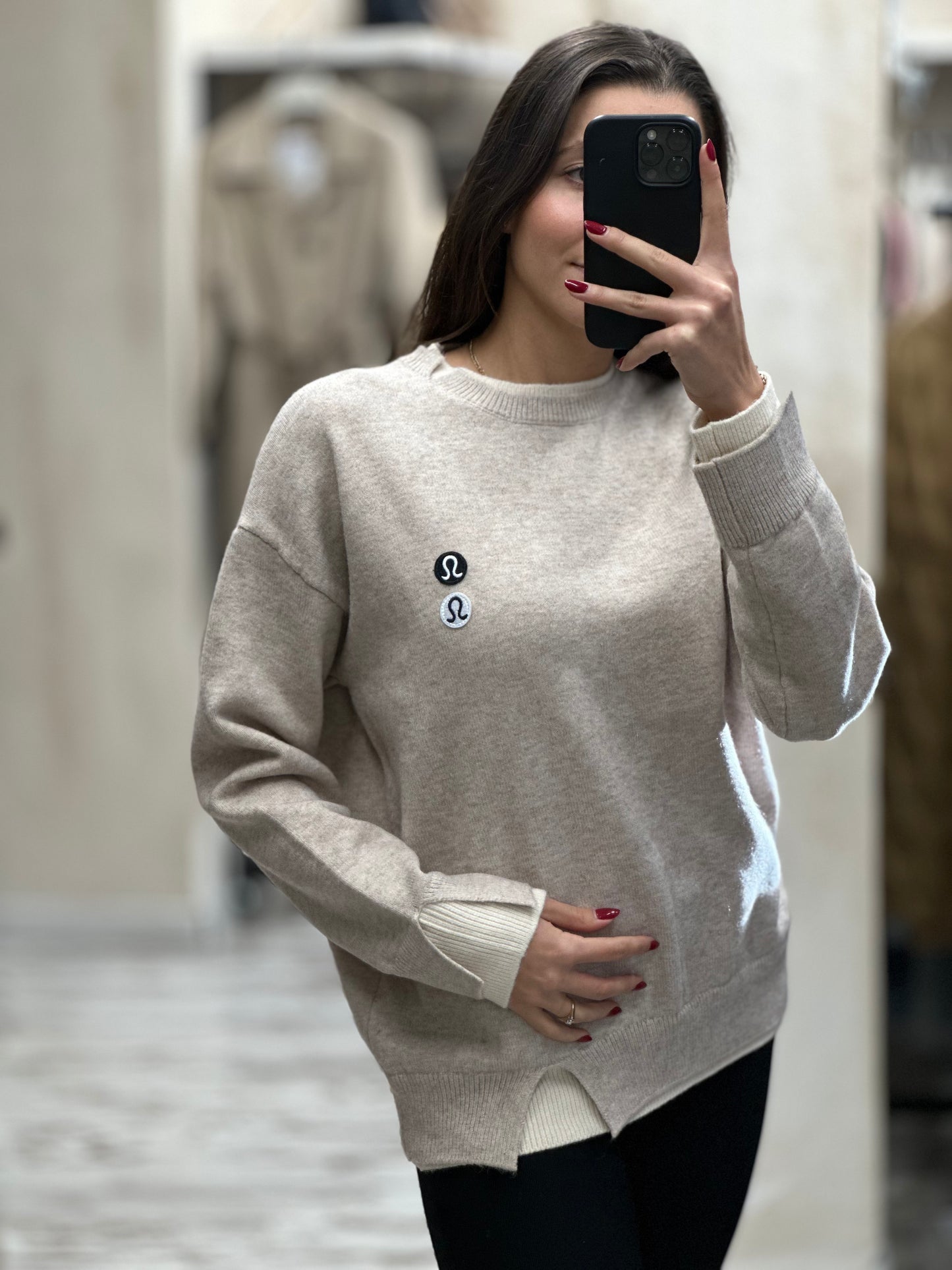 Дамски пуловер Омега- крема