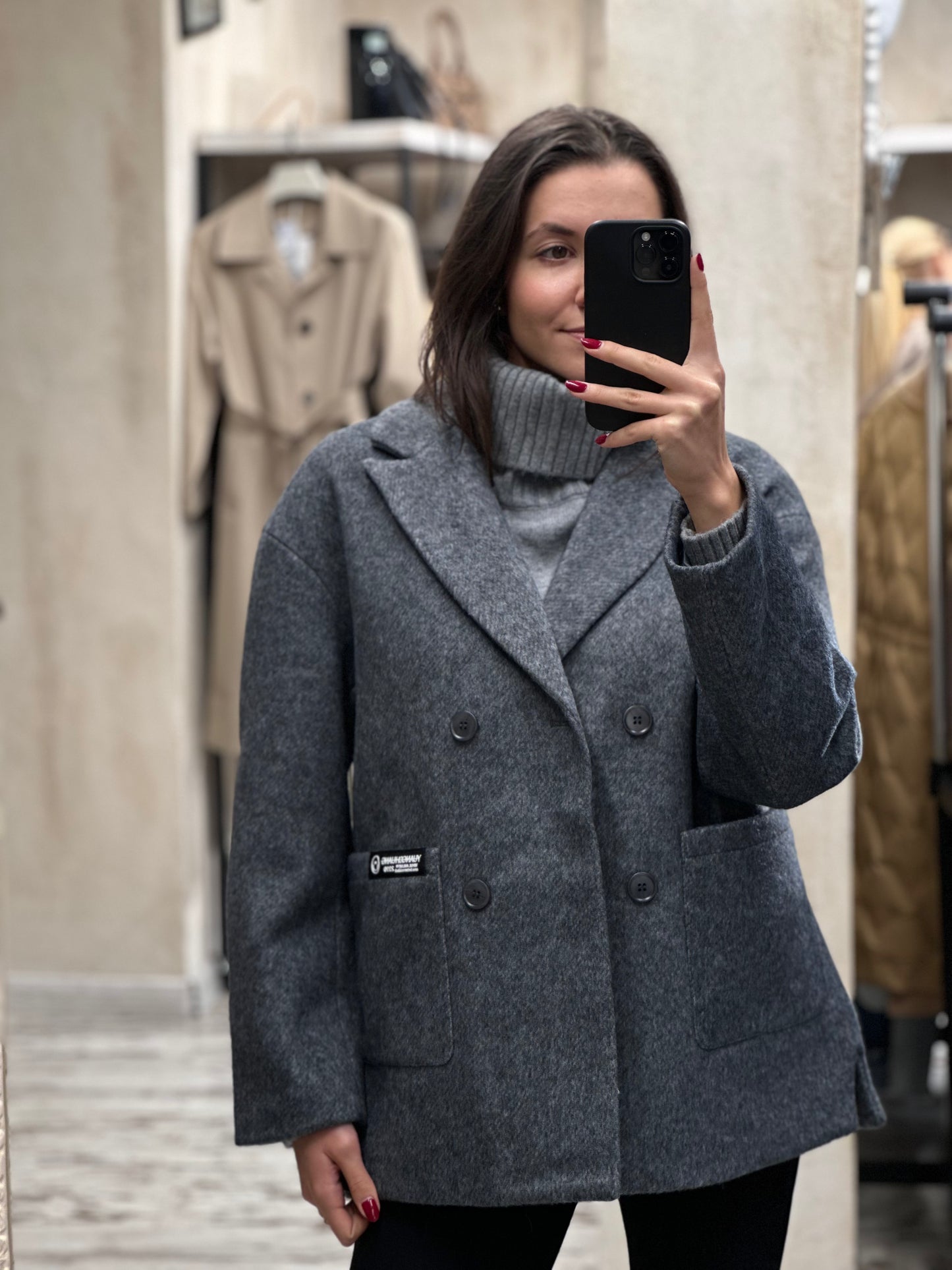 Дамско палто-графит