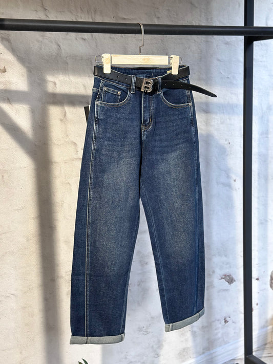 Дамски дънки с висока талия B