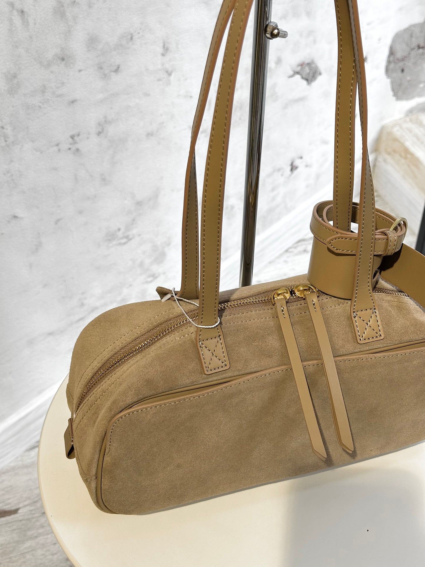 Дамска чанта от естествени материали-бежова