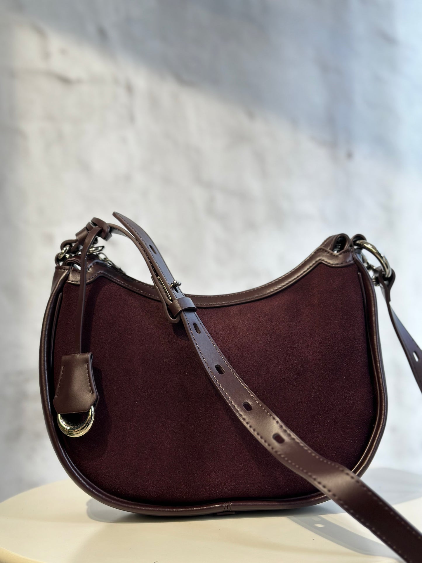 Дамска чанта от естествени материали- бордо