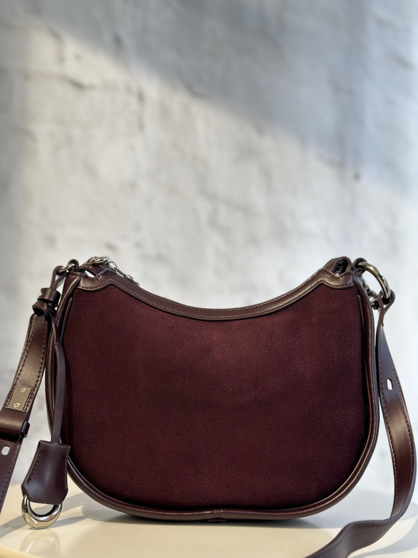 Дамска чанта от естествени материали- бордо