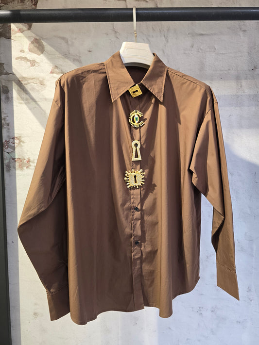 Дамска риза-кафява