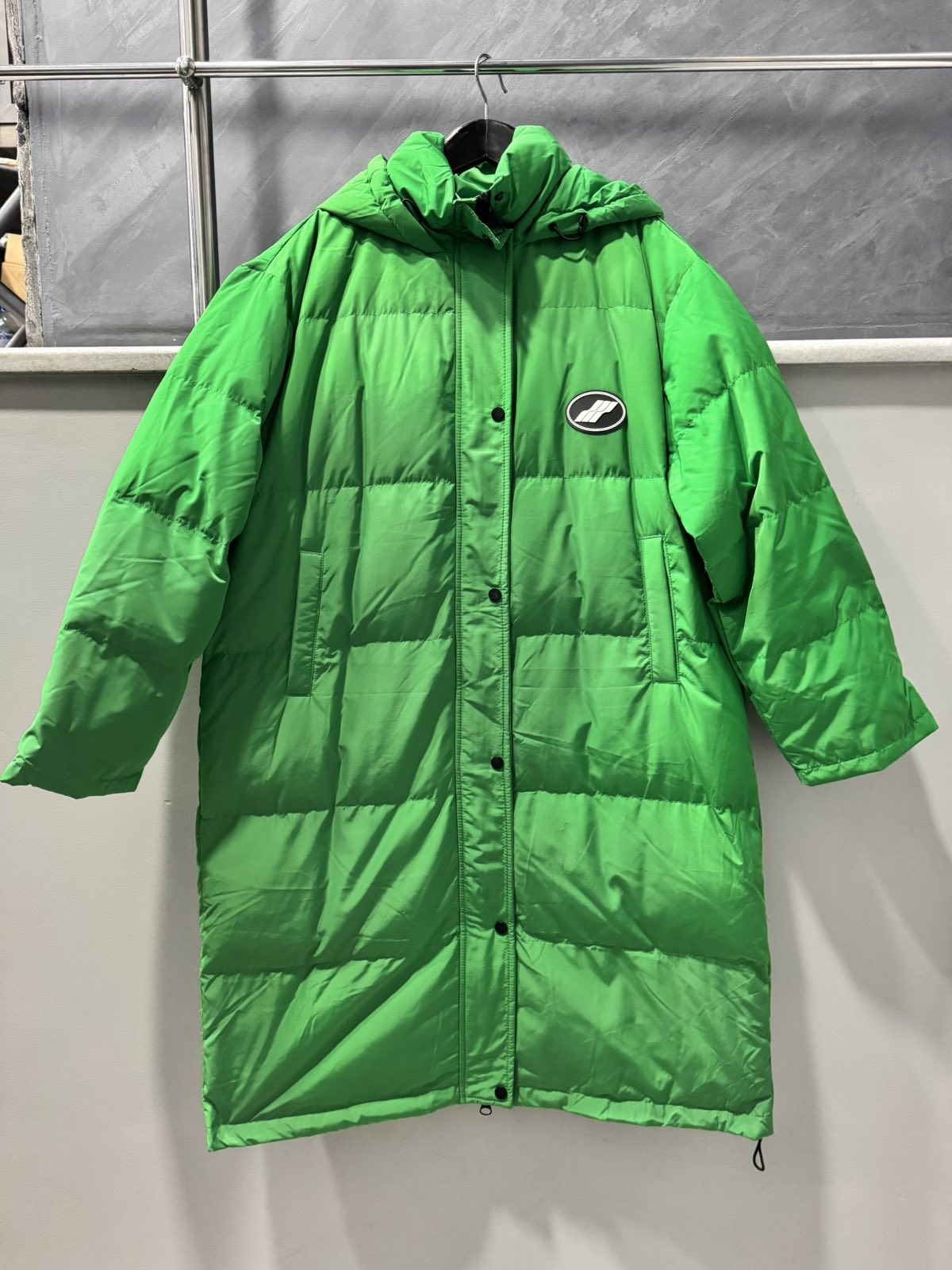 Дамско яке с гъши пух тип шуба-зелено