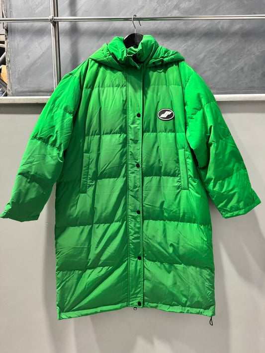 Дамско яке с гъши пух тип шуба-зелено