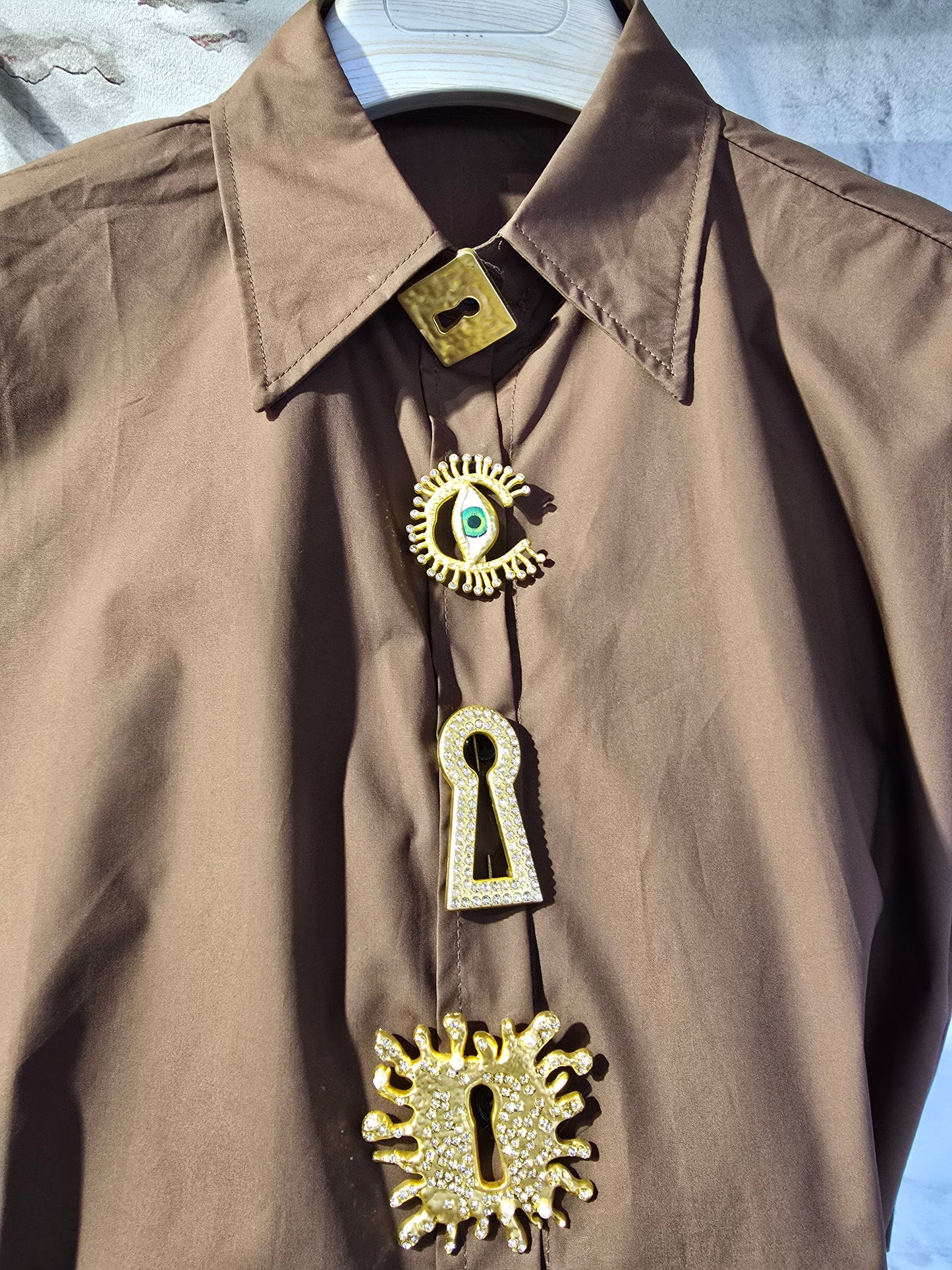 Дамска риза-кафява