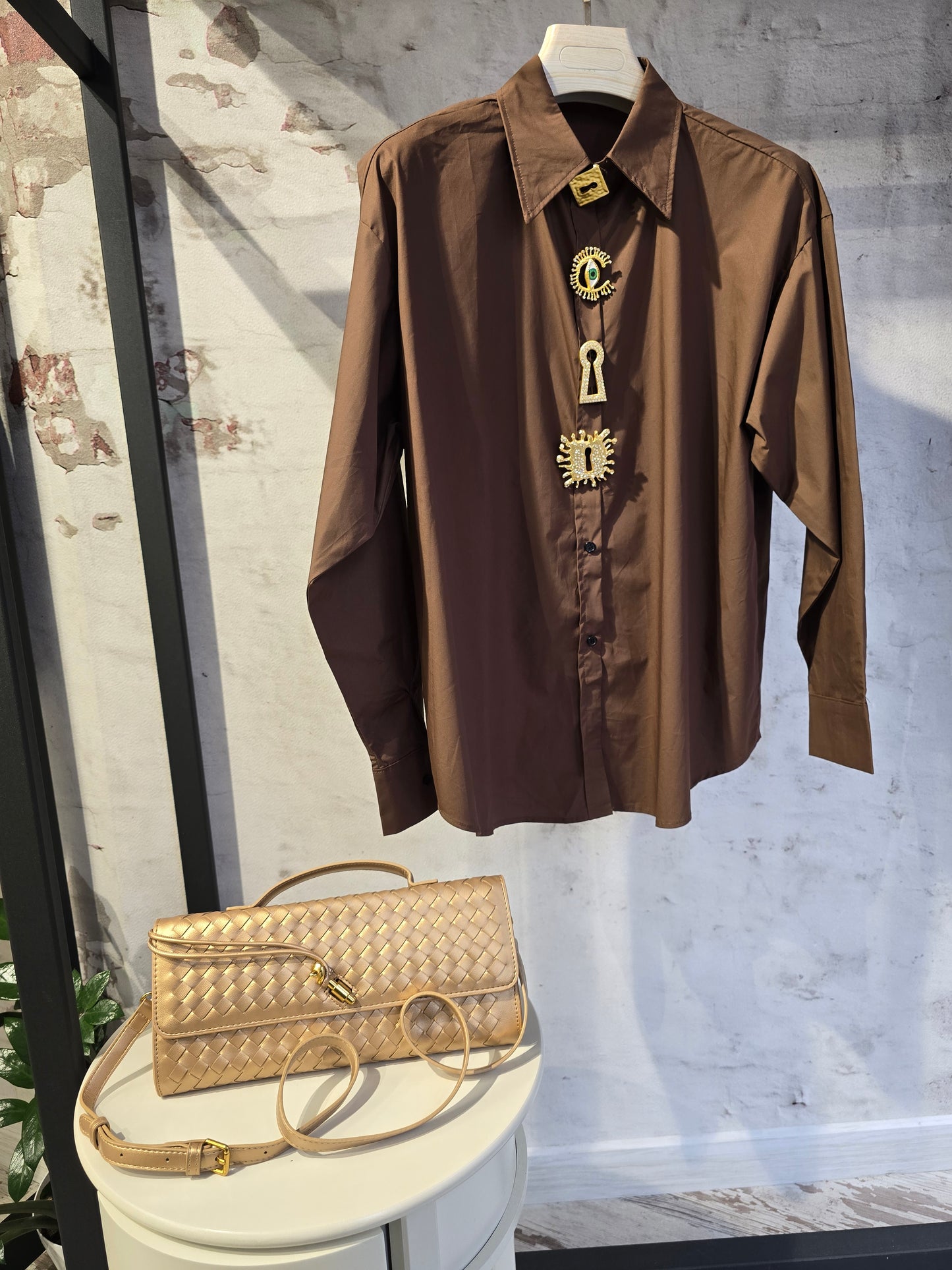 Дамска риза-кафява