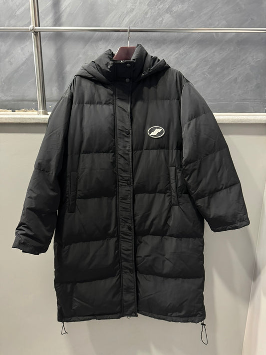 Дамско яке с гъши пух тип шуба-черно