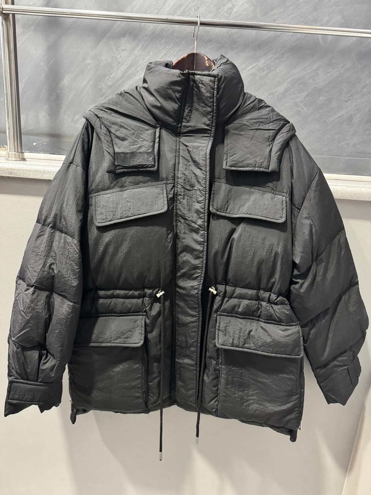 Дамско яке с гъши пух-черно